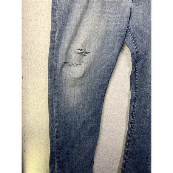 Lucky Brand 181 Relaxed Straight Jeans Mens Medium Wash Blue Distressed 38x30 - Picture 2 of 9
